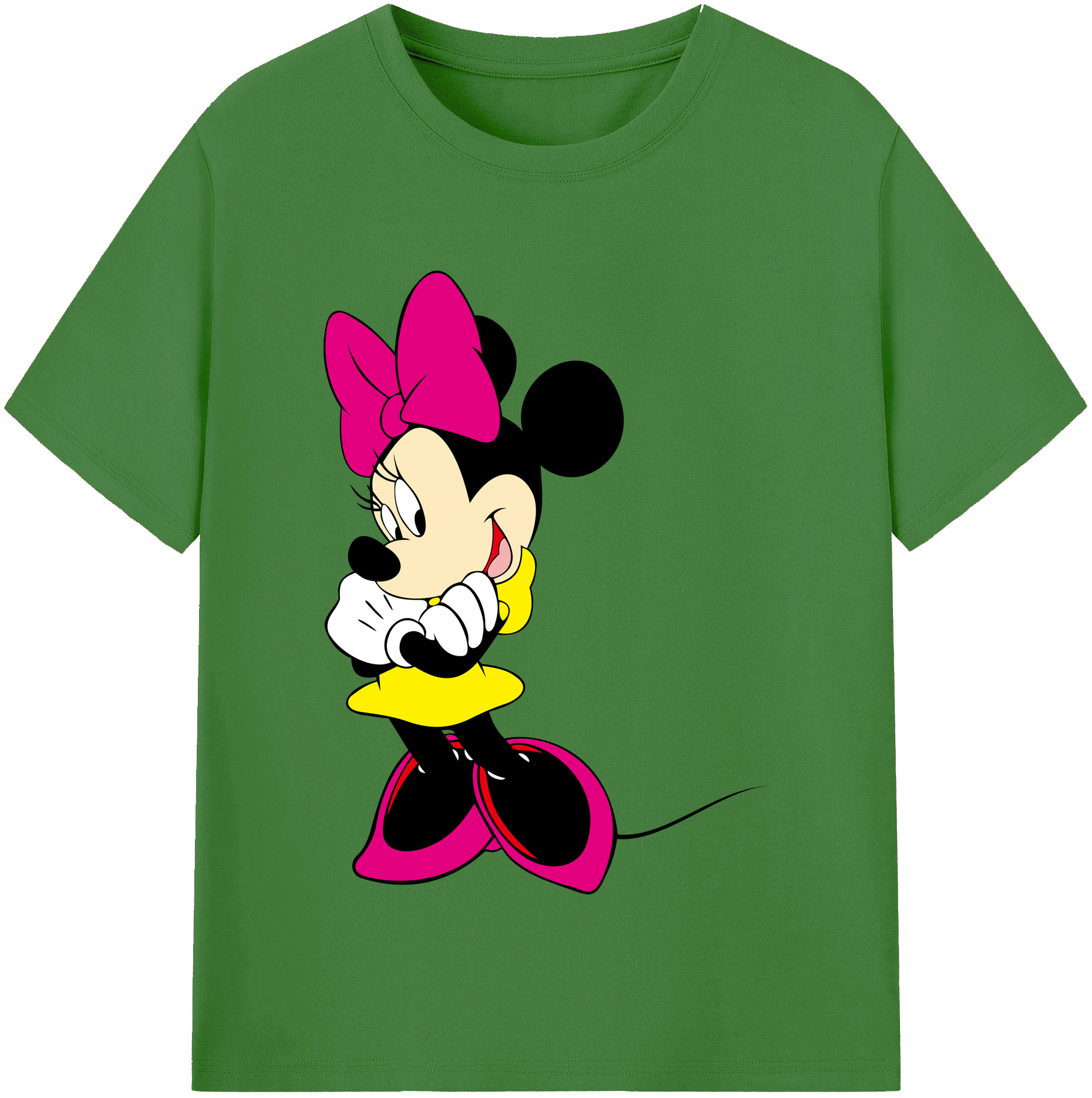 （画像用） ミッキーマウス Mickey Mouse レディースカジュアルプリントTシャツ（綿100％）